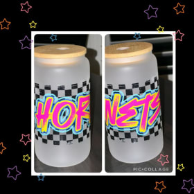 Hornets Glass Tumbler, bamboo top. item