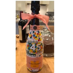 #72 Veuve Clicquot Rosé Champagne with Hand Painted Logo item