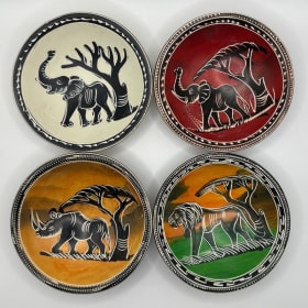 African small dish set of 4 - Elephant and Friends item