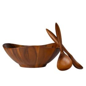 RETAIL| Nambé Willow Salad Bowl w/Servers (Value: $200) item