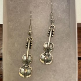 RETAIL| Silver Violin Charms Earrings (Value: $25) item