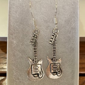 RETAIL| Silver Guitar Charms Earrings (Value: $25) item