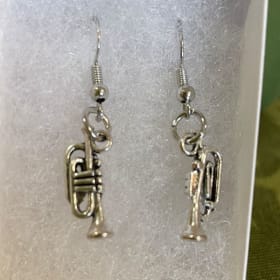 RETAIL| Silver Trumpet Charm Earrings (Value: $25) item