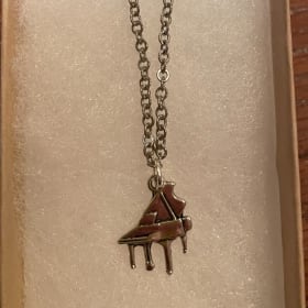 RETAIL| Silver Necklace with Piano Charm (Value: $20) item