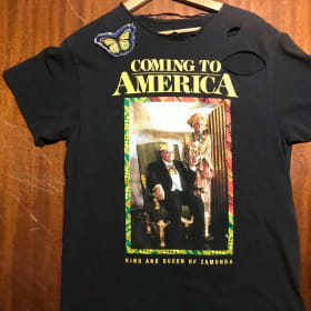 Upcycled Distressed T-shirt Women's M item