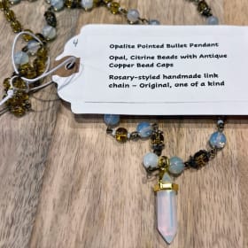 Opalite Pointed Bullet Pendant Necklace by Ms. Sandra Freese item