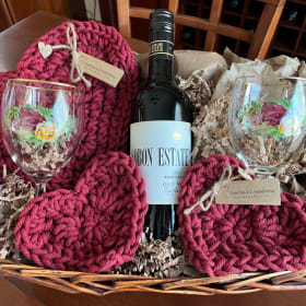 #124 Custom Crochet Burgundy Bliss Basket item
