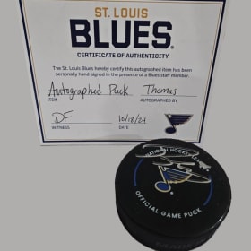 Blues Hockey: Autographed Hockey Puck item