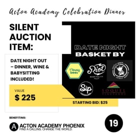 (19) Date Night Out – Dinner, Wine & Babysitting Included item