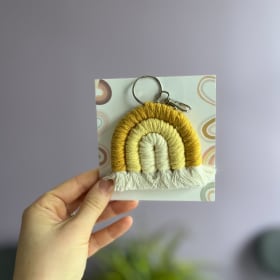 Macrame Mini Rainbow Keychain item