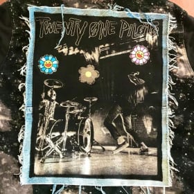 Upcycled Black Space Dyed Jacket Women's XXL item