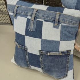 Jeans are in! Pillows and tote bag item