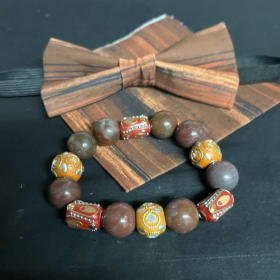 Bowtie, Pocket Square & Beaded Bracelet item