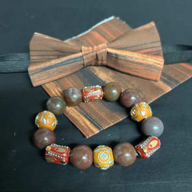 Bowtie, Pocket Square & Beaded Bracelet item