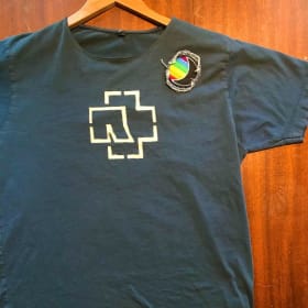 Upcycled Distressed Shirt Women's L item