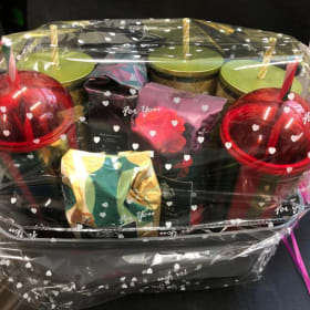 Starbucks whole bean coffee and cups item