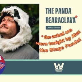 Alex's panda Bearaclava* hood worn tonight! item