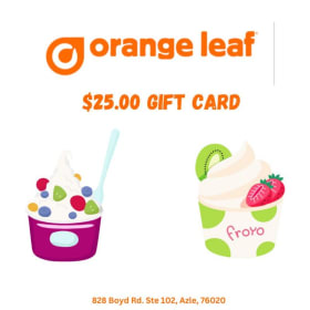 $25.00 Gift Certificate to Orange Leaf In Azle item