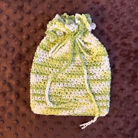 Handcrafted Crochet Drawstring Medium Bag item