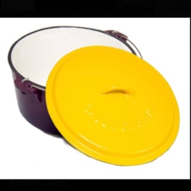 12-Quart Enamel Cast Iron Dutch Oven - Purple & Gold item