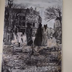 Home decor - original painting "Sisters Walking" item