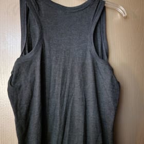 Heather black racerback tank top size small item