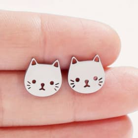 Cat Earrings Silver item
