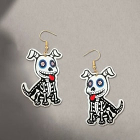 Day of Dead Dog Earrings item