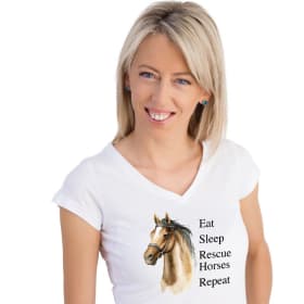 White Eat Sleep Rescue Horses Repeat T-shirt item