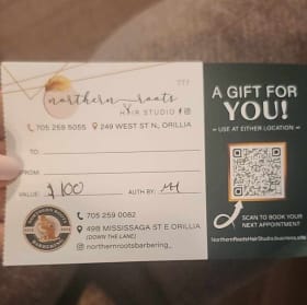 Northern Roots $100 Gift Certificate and Hair Products item