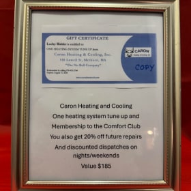 108 Heating System tune-up Gift Certificate Set 2 item