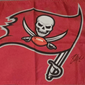 Baker Mayfield Autographed Buccaneers Flag 10in x 14in item