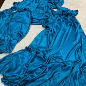 Sea Blue Glittery Skirt, Top, and Jacket Size Mediium item