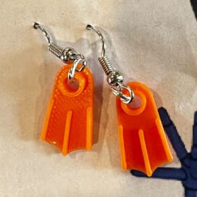 Scuba Diver Flipper Earrings item