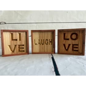 Handmade Mini Wood Decor Sign Set (Live, Laugh, Love) item