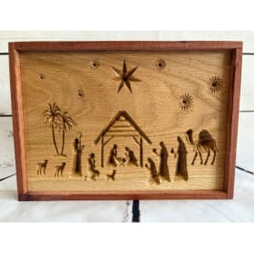 Handmade Wood Sign, Nativity Scene item