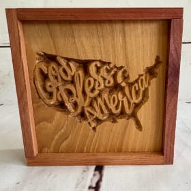 Handmade Mini Wood Sign (God Bless America) item
