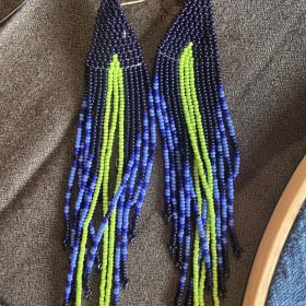 Huichol Beaded Earrings Indigenous Art Hand Made item