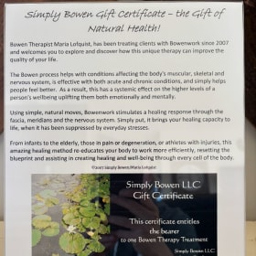 1 (one) Bowen Therapy Treatment item