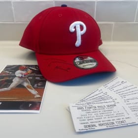 Trea Turner signed Baseball Cap / 7 Reading Phillies tickets item