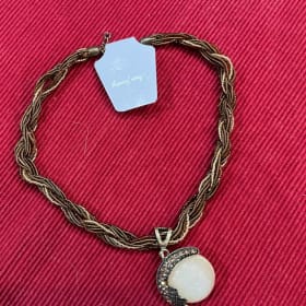 Gold Rope Chain Necklace & Opal Look Jewel item