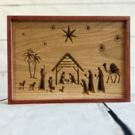 Handmade Wood Sign of a Nativity Scene item
