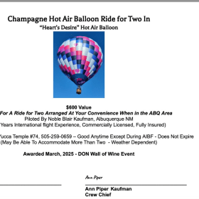 Hot Air Balloon Ride for 2, 3 or 4 - does not expire item