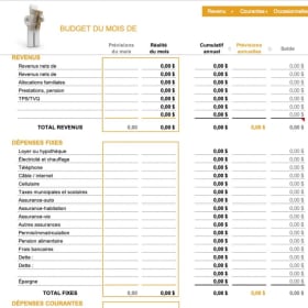 Cahier budget sur Excel item