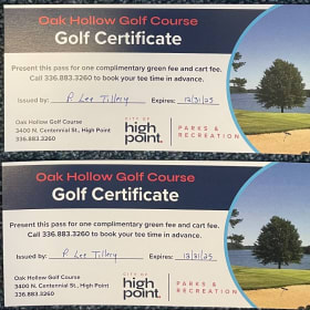 Oak Hollow Golf Course - Gift Certificates item
