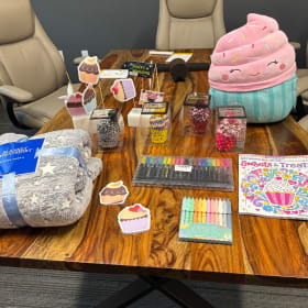 56. Comfy Cozy Cupcake Basket item