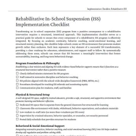 RISS Implementation Checklist (Action-Oriented Guide) item