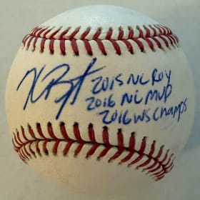 Kris Bryant Autographed Baseball with 3 Inscriptions item