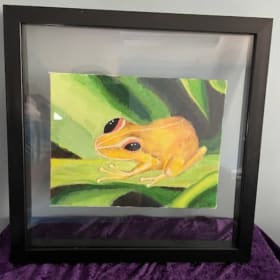 Lot#18: Framed, print of a Coqui item