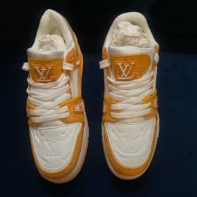 White Faux Fashionable LV Sneakers - Women's Size 9 item